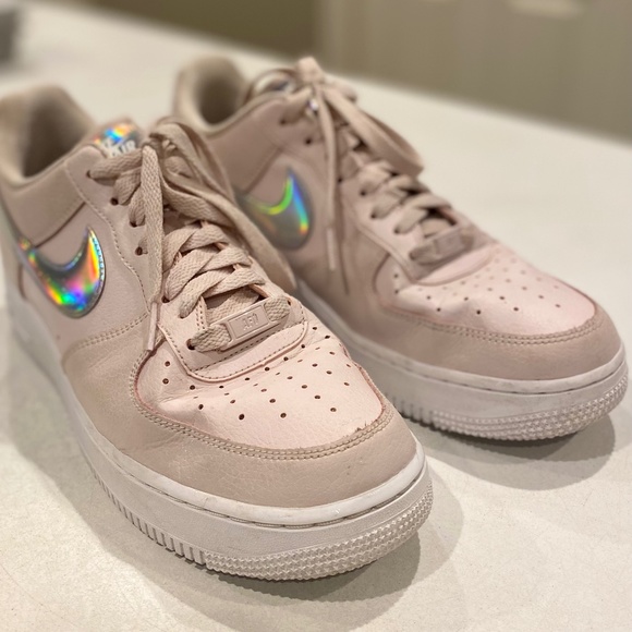 air force 1 07 trainers barely rose irridescent white f